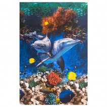 Пляжное вафельное полотенце  "Дельфиний риф" 100х150