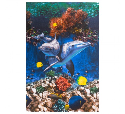 Пляжное вафельное полотенце  "Дельфиний риф" 100х150