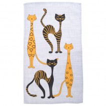 Полотенце вафельное пляжное "Египетские коты" 80х150