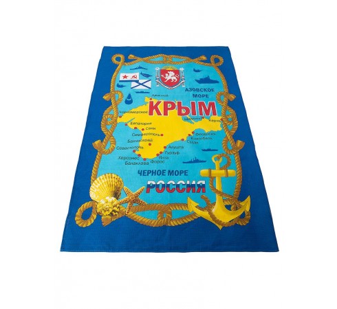 Полотенце вафельное пляжное Крым Якорь 100x150