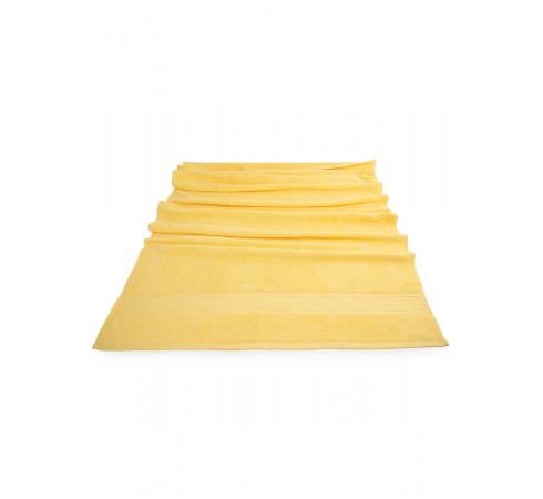 Банное махровое полотенце, желтый, 70х140