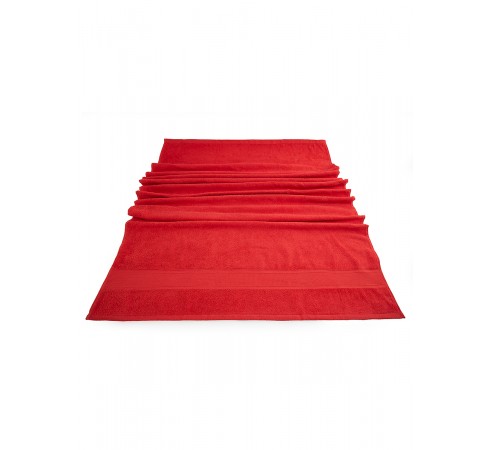 Банное махровое полотенце, красный, 70х140