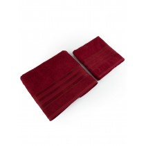 Набор махровых полотенец "Атласная лента", 53х83, 72х135, бордовый