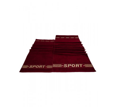 Набор махровых полотенец "Спорт", 2 шт, 50х85, 70х135, бордовый