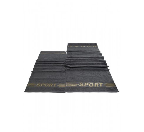 Набор махровых полотенец "Спорт", 2 шт, 50х85, 70х135, серый