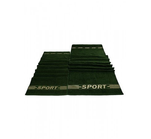 Набор махровых полотенец "Спорт", 2 шт, 50х85, 70х135, темно-зеленый