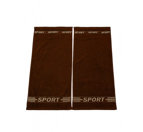 Набор махровых полотенец "Спорт", 2 шт, 35х70, коричневый