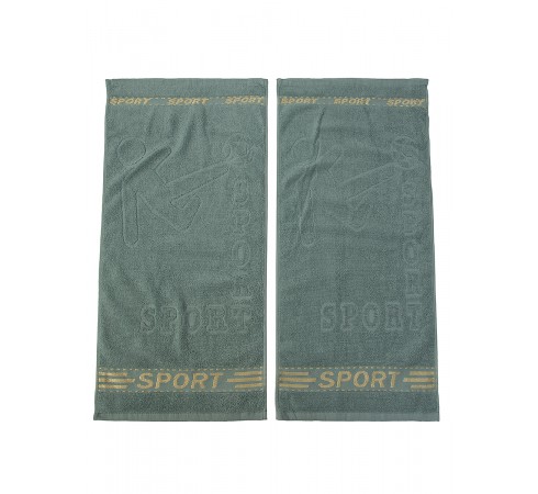 Набор махровых полотенец "Спорт", 2 шт, 35х70, серый