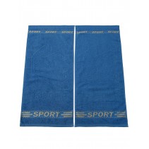 Набор махровых полотенец "Спорт", 2 шт, 35х70, синий