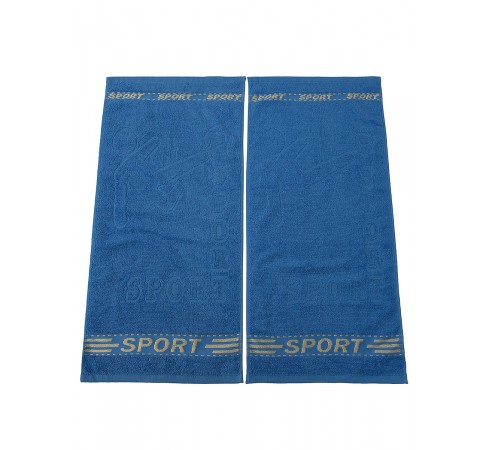 Набор махровых полотенец "Спорт", 2 шт, 35х70, синий