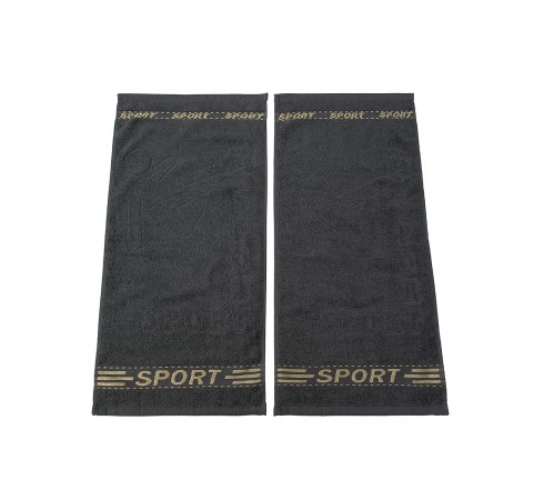 Набор махровых полотенец "Спорт", 2 шт, 35х70, темно-серый
