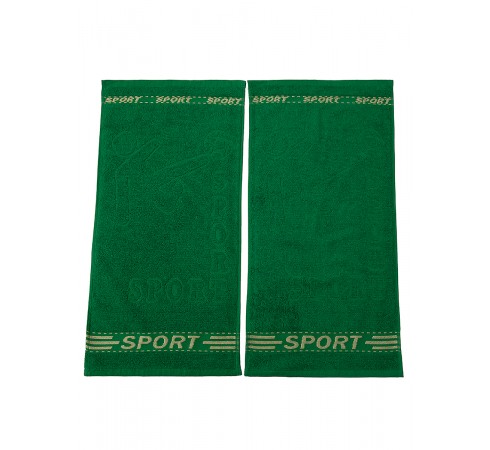 Набор махровых полотенец "Спорт", 2 шт, 35х70, зеленый