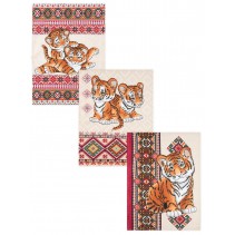 Набор вафельных полотенец "Вышиванка тигр" 45х60, 3 шт